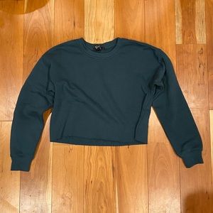 Forever 21 Green Cropped Sweatshirt